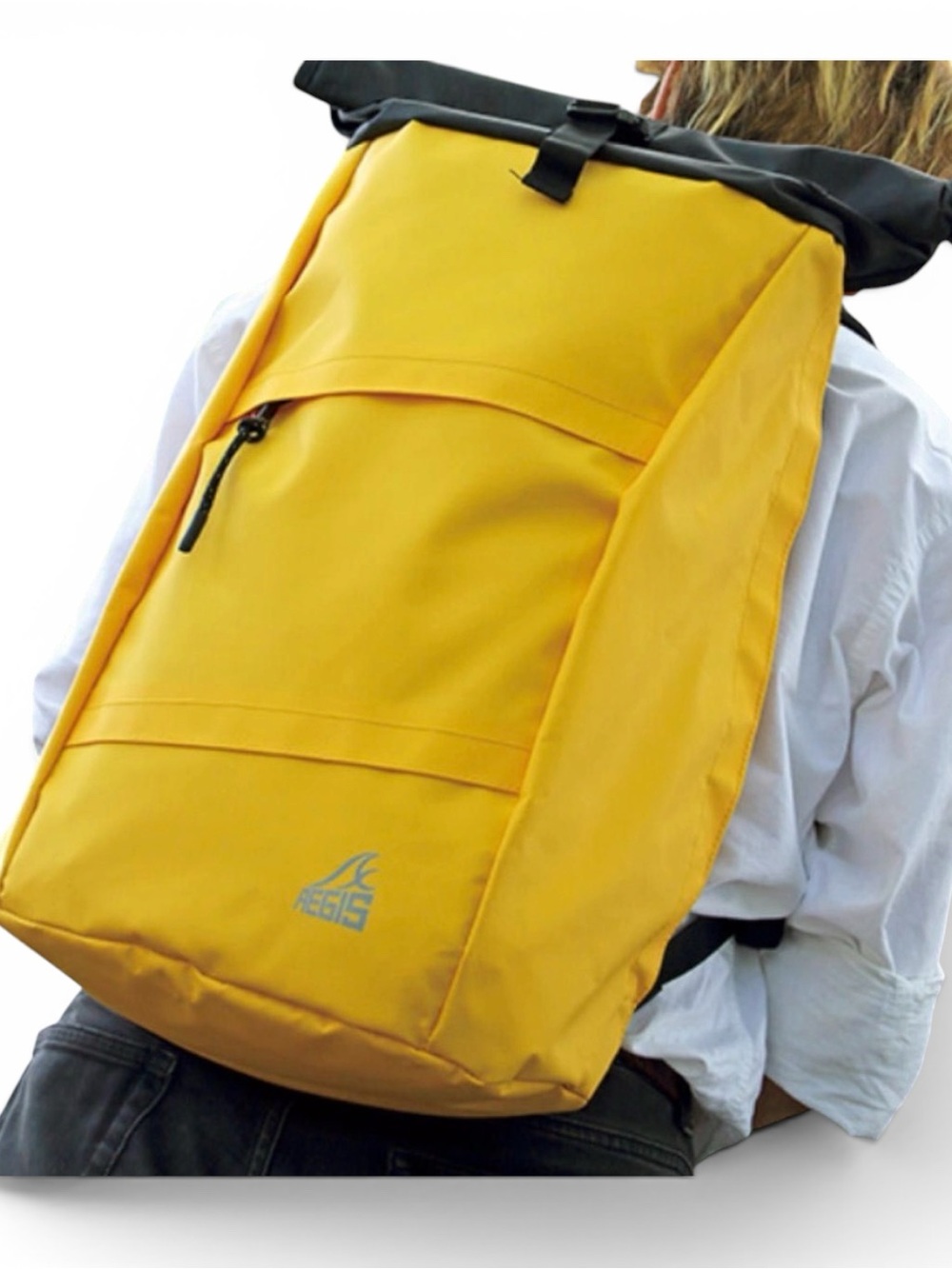 Workman Aegis waterproof roll up top backpack high visibility yellow